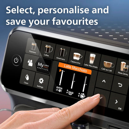 5400 Series Bean to Cup Coffee Machine EP5446/70–12 Coffee Varieties,LatteGo Milk Frother,Fastest-to-Clean,Ceramic Grinder,Fully Automatic Espresso & Cappuccino maker – Black